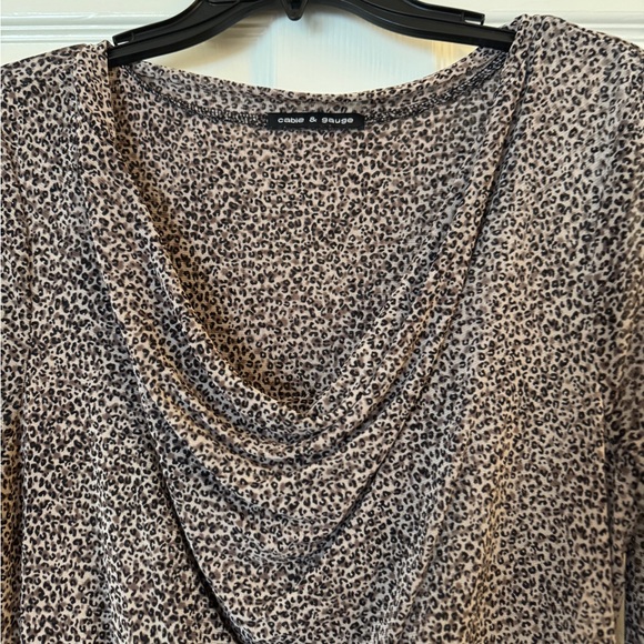Cable & Gage Sheer Leopard Top - Picture 2 of 6
